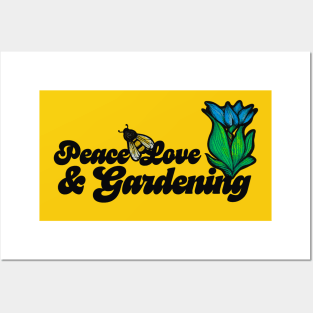 Peace Love & Gardening Bee Posters and Art